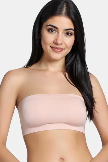 Buy Zivame Seamless Collective Single Layered Non Wired Full Coverage Bandeau Bra - Dusty Pink